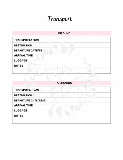 2024-2025 Travel Planner Spread - Self Care Binder