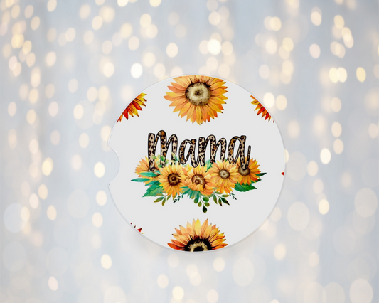 Mama - Sunflowers - Car Coasters