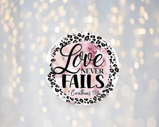 Love Never Fails - Car Coasters