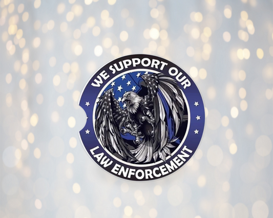 We Support Our Law Enforcement - Car Coasters