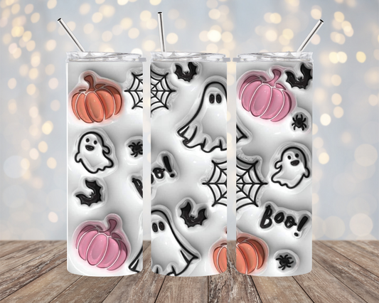 Fun Halloween Print Ghost/Pumpkin - Tumbler