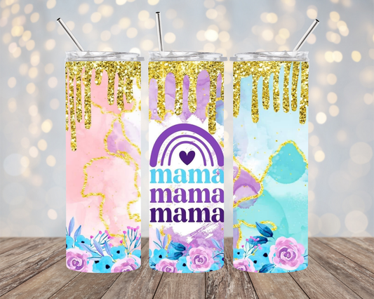 Mama Pastel With Glitter- Tumbler