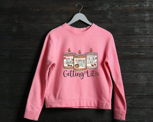 Fall - Pumpkin Spice Getting Lit - TShirt or Crewneck Sweatshirt