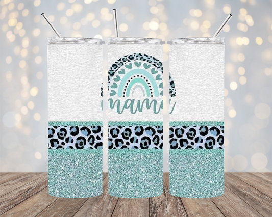 Mama Baby Blue Leopard- Tumbler