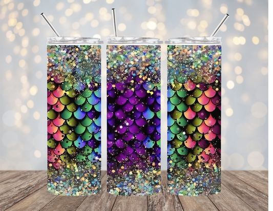 Glitter Rainbow Mermaid - Tumbler