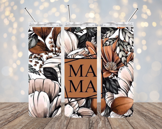 Fall Leaves/Floral Mama - Tumbler