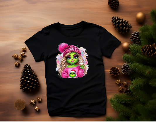 Pink Boujee Grinch - TShirt or Crewneck Sweatshirt