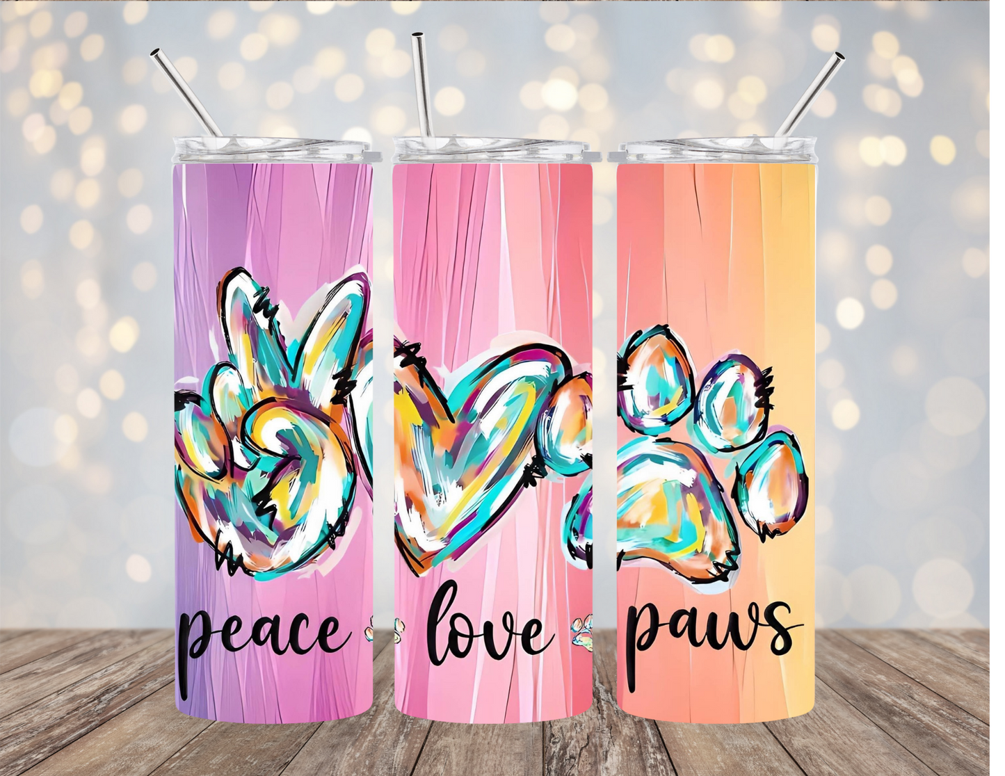 Peace Love Paws  - Tumbler