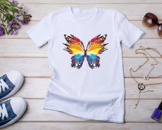 Colorful Butterfly - TShirt or Crewneck Sweatshirt
