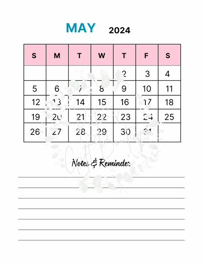 2024-2025 Travel Planner Spread - Self Care Binder