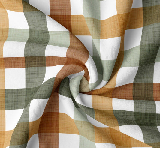 Green/Brown/Tan Stripes- Scrunchie/Headband