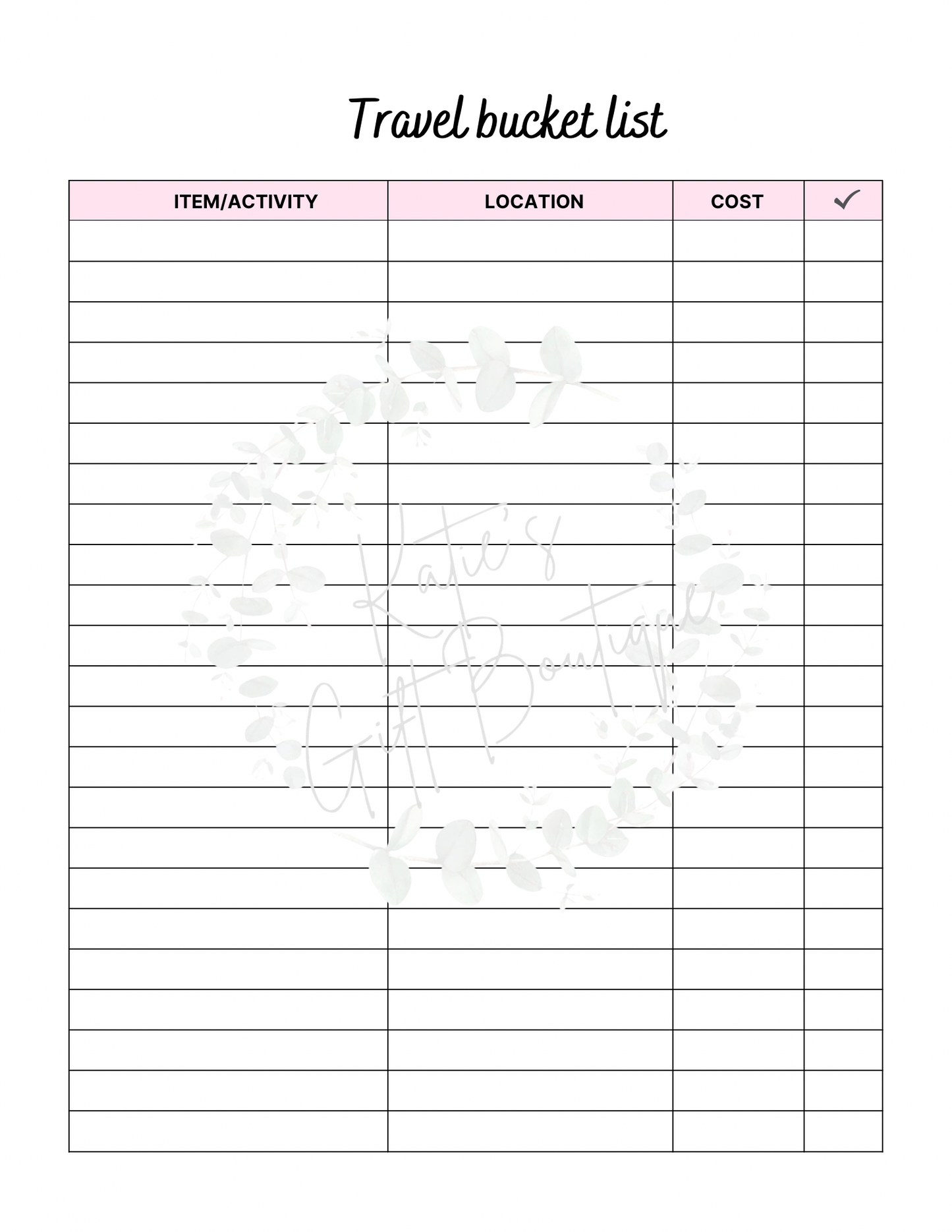 2024-2025 Travel Planner Spread - Self Care Binder