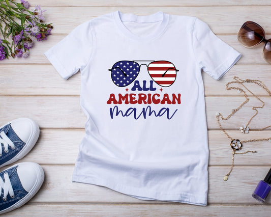 All American Mama - TShirt or Crewneck Sweatshirt