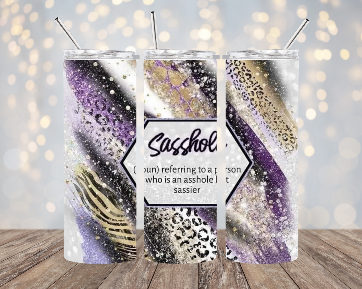 Purple Leopard Sasshole - Tumbler