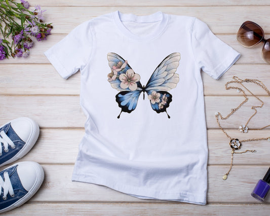Flower Butterfly - TShirt or Crewneck Sweatshirt