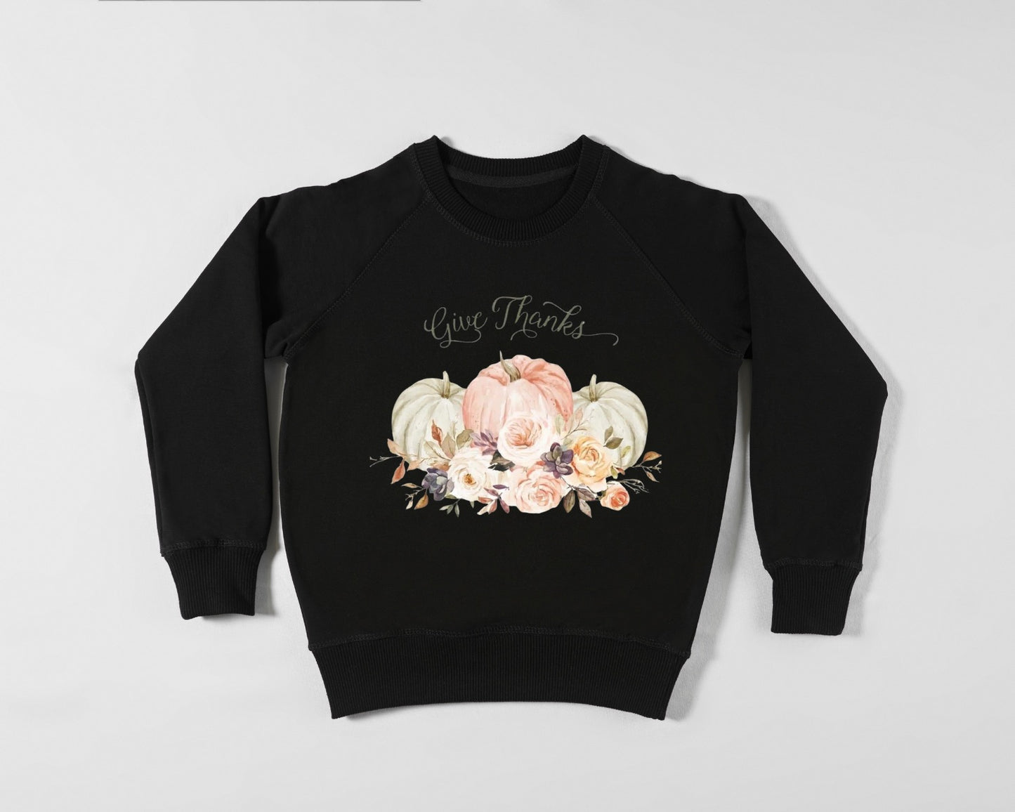 Fall - Give Thanks White Pumpkins - TShirt or Crewneck Sweatshirt