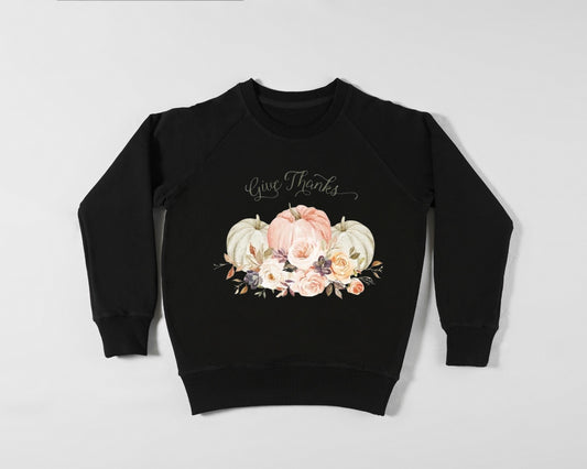 Fall - Give Thanks White Pumpkins - TShirt or Crewneck Sweatshirt