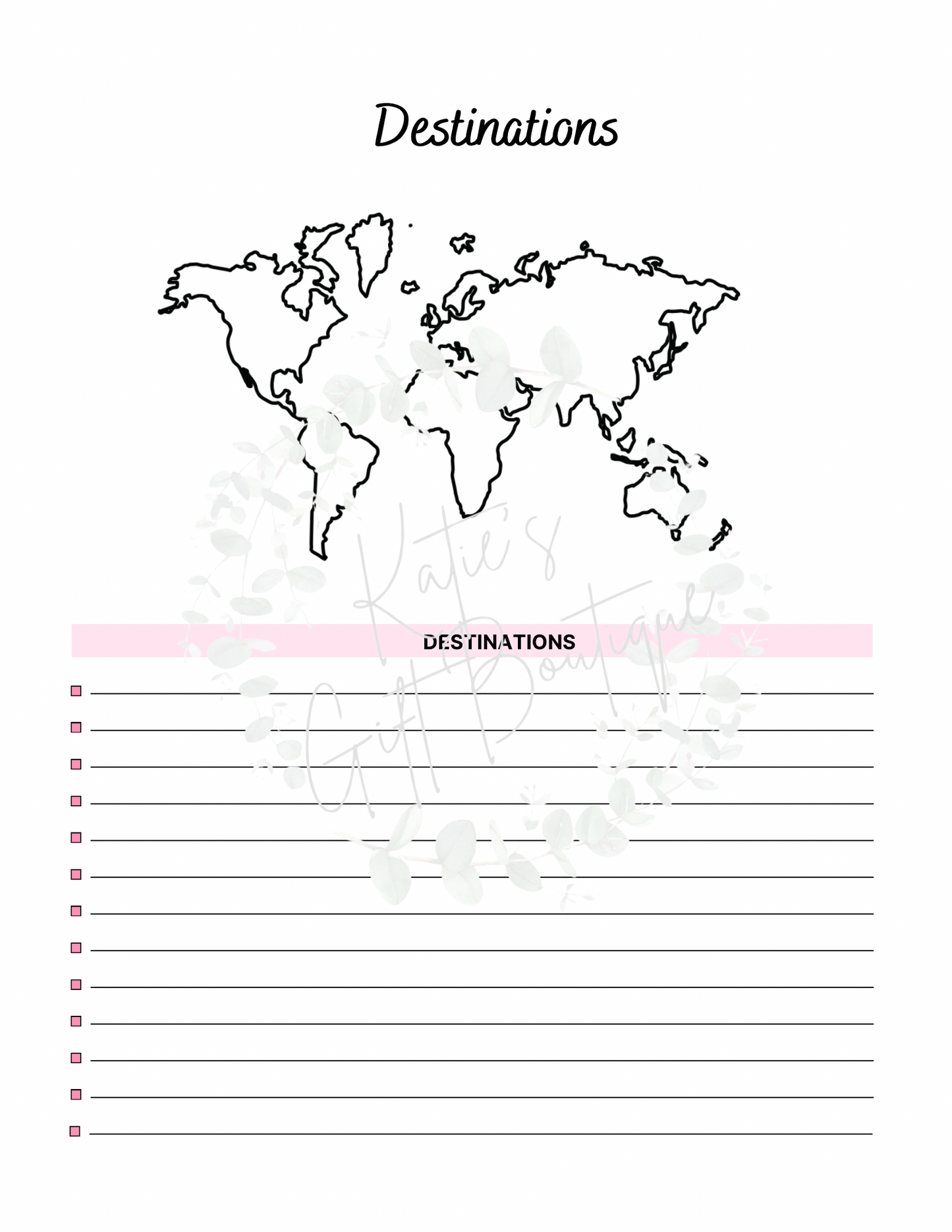 2024-2025 Travel Planner Spread - Self Care Binder