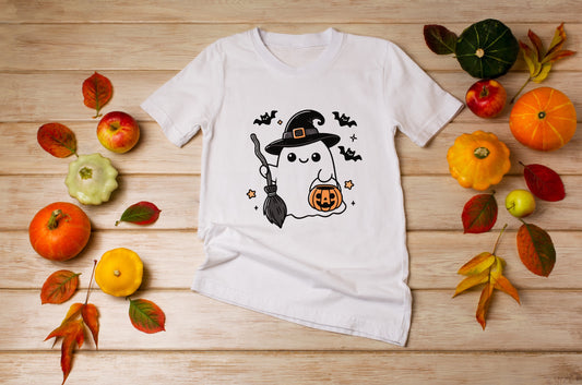 Halloween - Ghost Witch - TShirt or Crewneck Sweatshirt