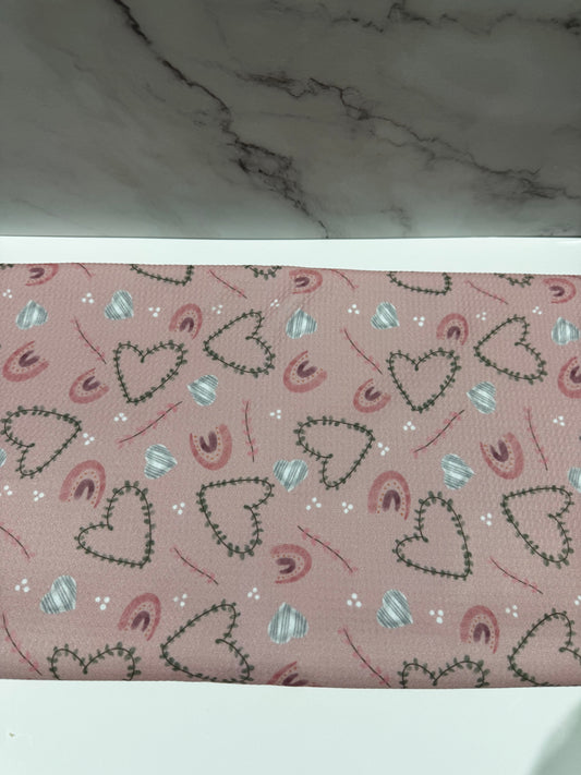 Stitched Hearts & Rainbows - Scrunchie/Headband