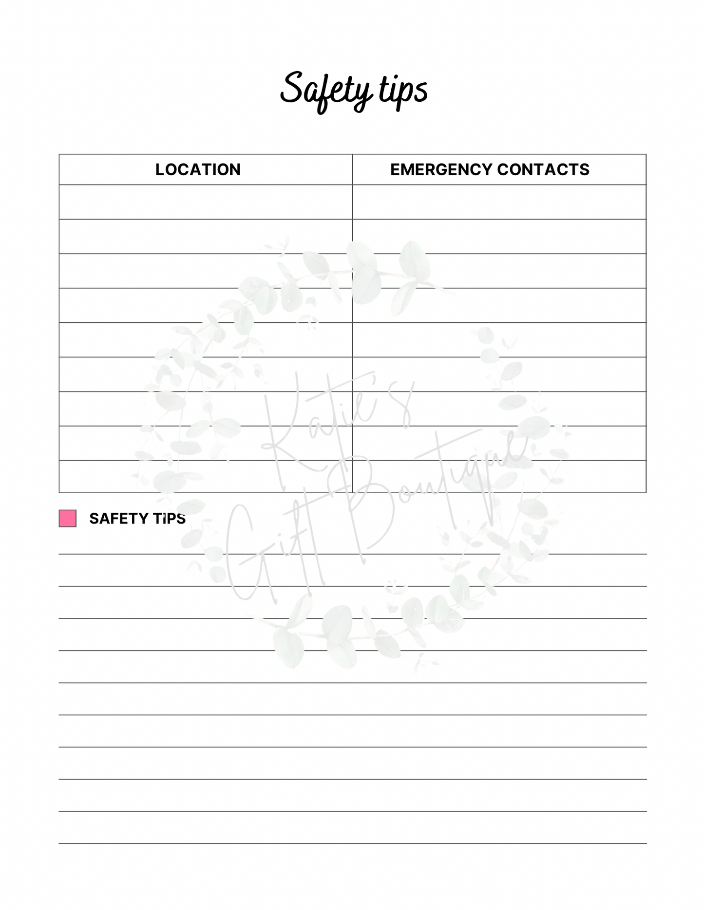 2024-2025 Travel Planner Spread - Self Care Binder