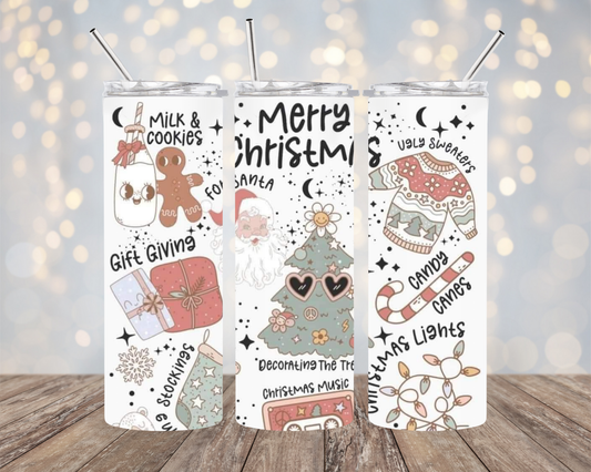 Retro Christmas Collage - Tumbler