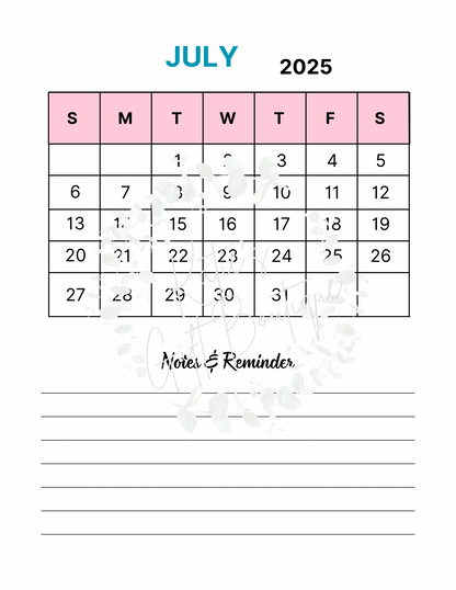 2024-2025 Travel Planner Spread - Self Care Binder