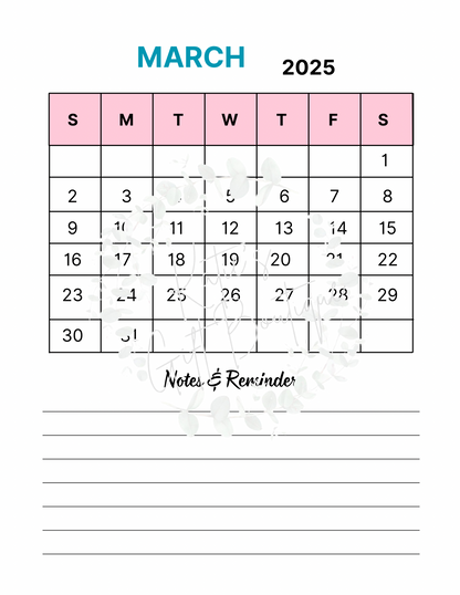 2024-2025 Travel Planner Spread - Self Care Binder