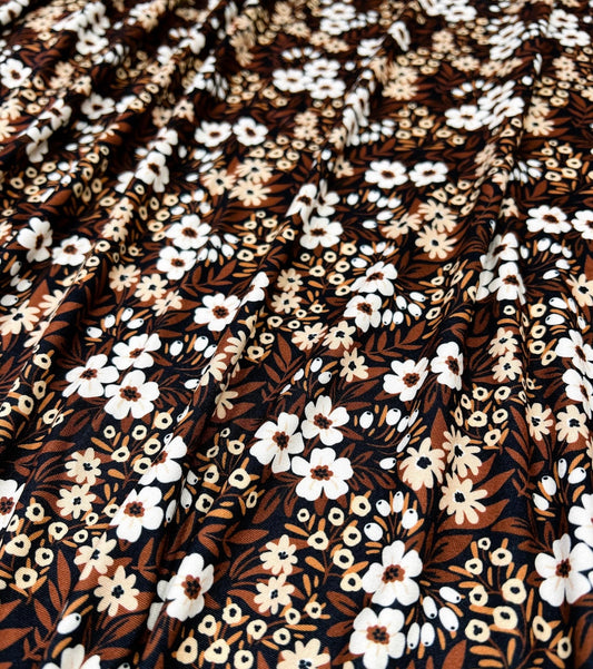 Brown/Tan Floral - Scrunchie/Headband