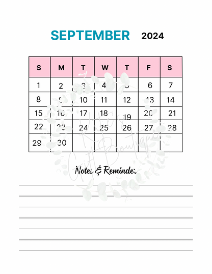 2024-2025 Travel Planner Spread - Self Care Binder