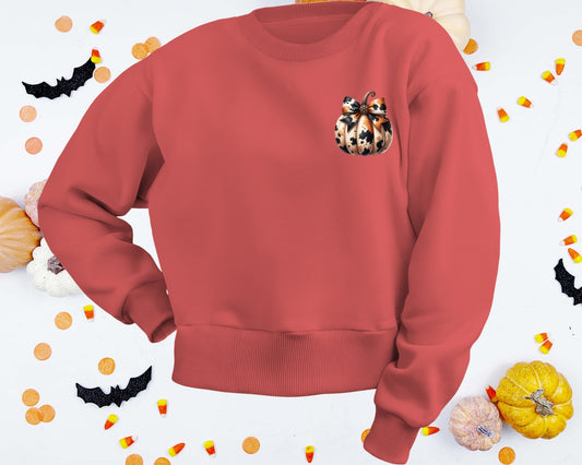 Fall - Pumpkin with Bows - TShirt or Crewneck Sweatshirt