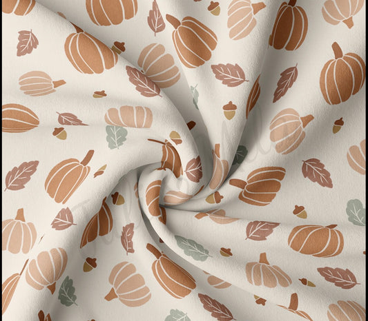 Pumpkins & Leaves - Fall - Scrunchie/Headband