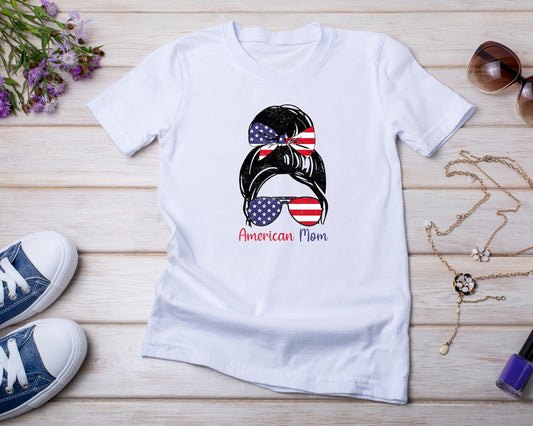 American Mom Bow - TShirt or Crewneck Sweatshirt