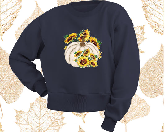 Fall - Sunflower Pumpkin - TShirt or Crewneck Sweatshirt