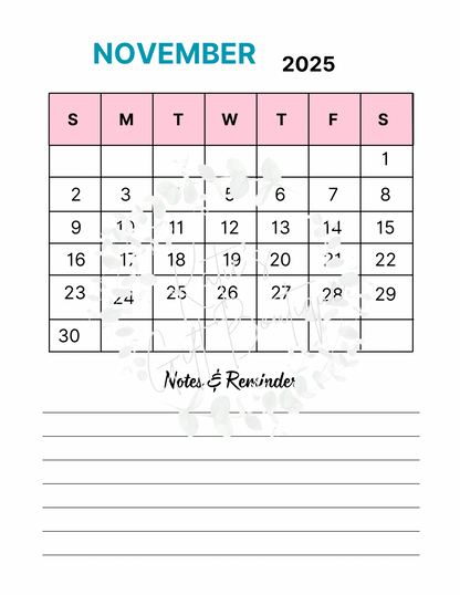 2024-2025 Travel Planner Spread - Self Care Binder