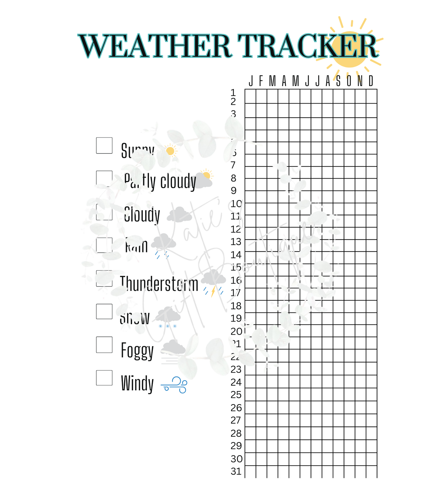 Yearly Weather Tracker