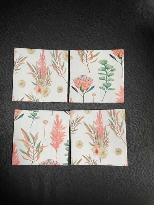 Pink Plant home coasters
