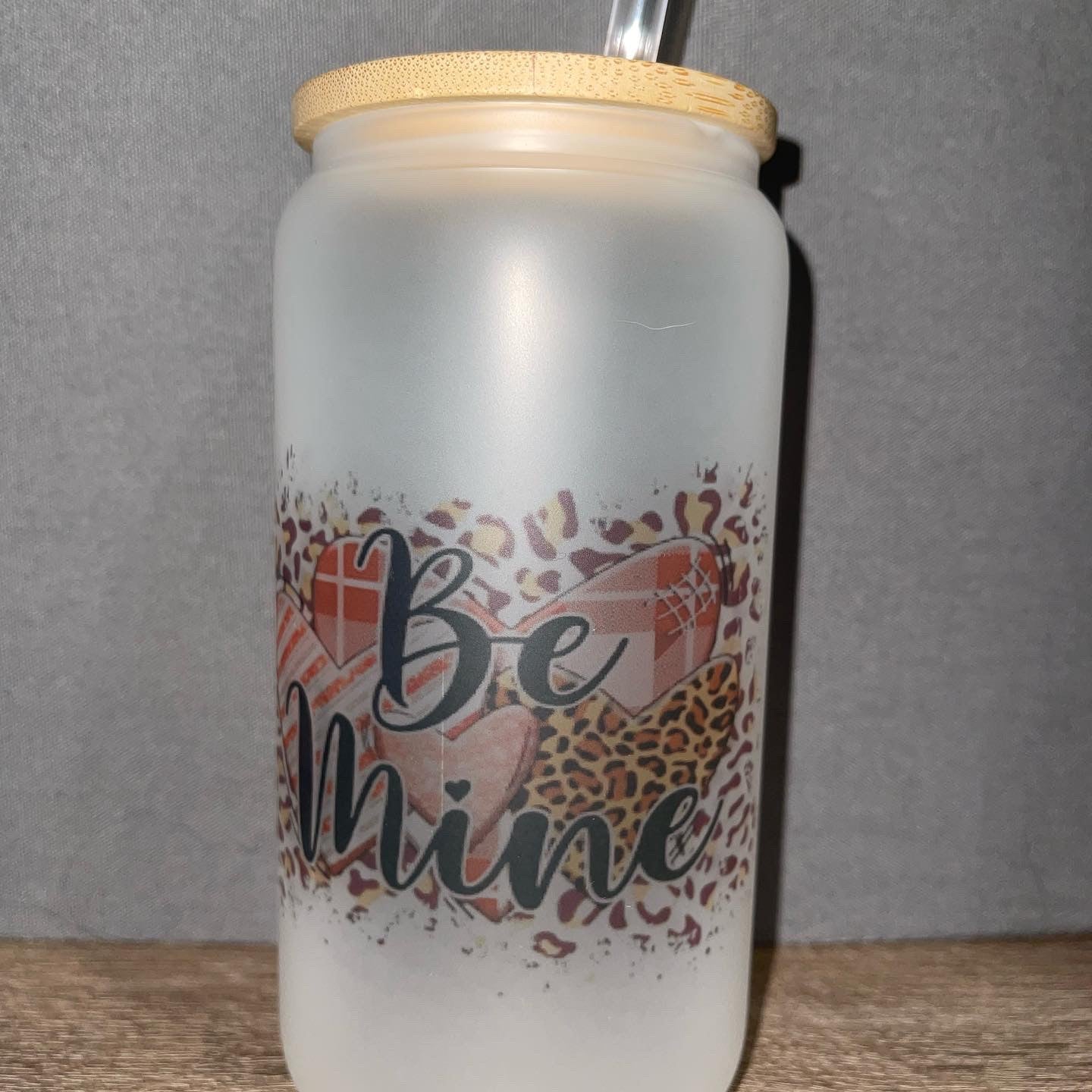Be Mine Frosted Glass Cup