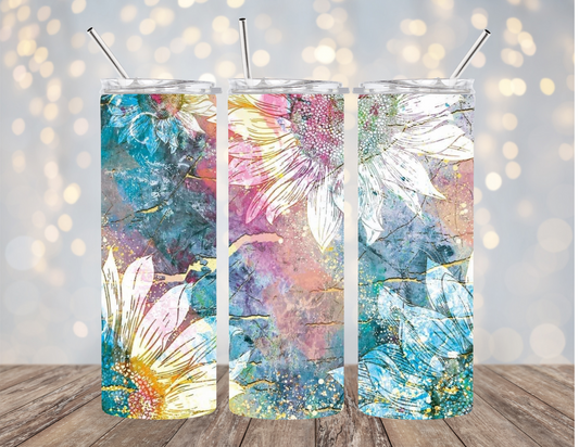 Sunflower - Speckled Pastel Colors - Tumbler